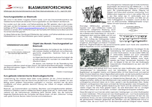 Blasmusikforschung September - Oktober